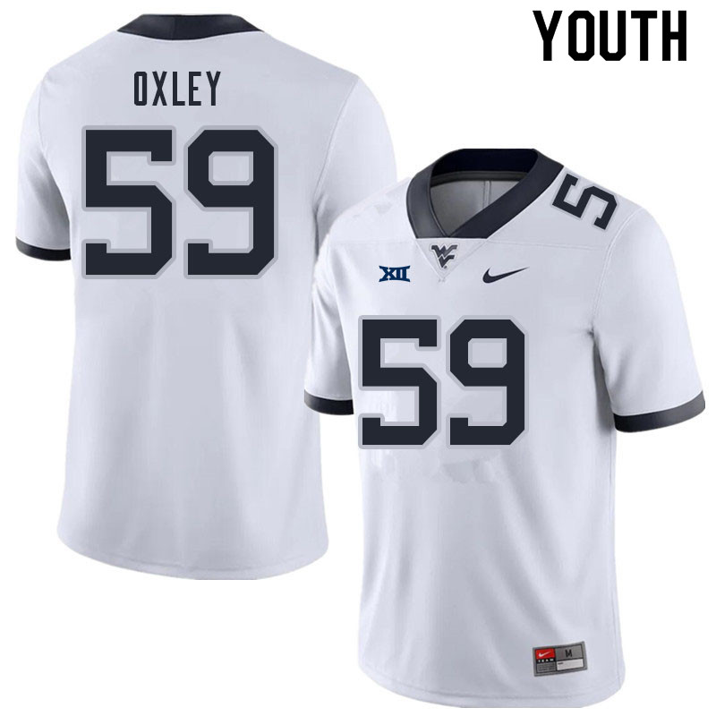 NCAA Youth Jackson Oxley West Virginia Mountaineers White #59 Nike Stitched Football College Authentic Jersey NF23V40RM